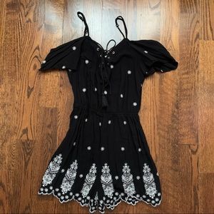 Adorable Black Romper with White Details